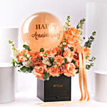 بوكس ورد فاخر مع بالون لعيد الزواج