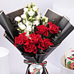 Emirati Womens Day Special Flower Bouquet With Cake