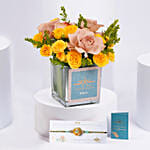 Ethnic Kundan Rakhi With Flowers