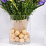 Feb Birthday Flower Iris & Tulips with Treats Box