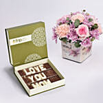 Flowers In Vase With Love You Mom Chocolates