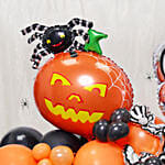 ترتيب بالونات هالوبن لون برتقالي وأسود