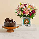 Ghibli Style Personalised Birthday Flowers and Cake