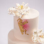 Golden Blossoms of Retirement Red Velvet Cake