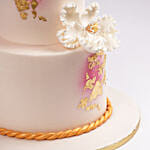 Golden Blossoms of Retirement Vanilla Cake