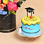 Graduation Hat Box Flowers and Cake