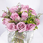 MNM Chocolate Birthday Photo Cake With Purple Flowers