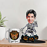 Halloween Skeleton Caricature And Mug