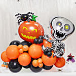 ترتيب بالونات هالوبن لون برتقالي وأسود