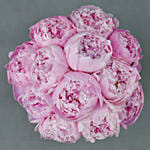 باقة 10 ورود فاوانيا وردية ساحرة مربوطة يدوياً