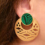 Handmade Earrings Gold Plated Green