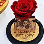 Happy Birthday Princess Chocolate Cake and Personalised Forever Rose