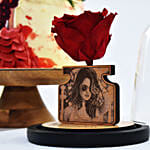 Happy Birthday Princess Marble Cake and Personalised Forever Rose