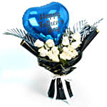 Happy Fathers Day Flowers with Balloon