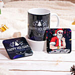 Happy Holidays Mug And Coaster