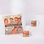 Happy Raksha Bandhan Mug and Cushion Set
