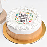 Happy Teachers Day Chocolate Cake With Preserved Flowers