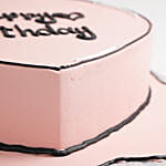 كيك عيد ميلاد قلب وردي شوكولاتة