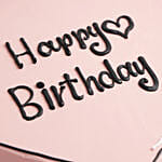 كيك عيد ميلاد قلب وردي شوكولاتة