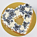 Heart To Heart Blueberry Cake with Flowers