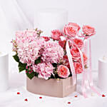Hello Love Valentines Flowers Heart Shape Box