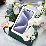 Iphone 15 Pro Max 1 TB  Blue Titanium Gift Box with Flowers