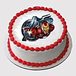 Iron Man Round Photo Marble Cake