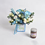 It's a Boy Flowers and Jar Cake