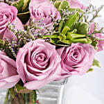 MNM Chocolate Birthday Photo Cake With Purple Flowers