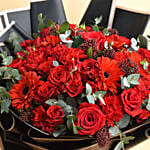 Joyful Red Bouquet With Cake