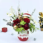 Joyous Christmas Flowers with Cake