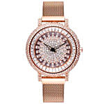 Korean Diamond Star Golden Watch