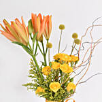 Lilies and Roses Beauty Flowers Vase and Cake