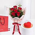 Love Expression Valentine 6 Rose With Cake