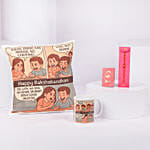 Love You Bro Cushion and Printed Mug