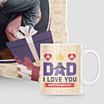 Love You Dad Presonalised Cushion With Mug