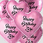 Lovely Heart Shaped Customized Text 6 Pink Balloons