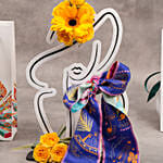 Lumena Maison 100% Silk Scarf with Flowers