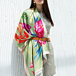 Lumena Maison UAE Botnicals Sage Green Silk Scarf 100