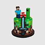 Minecraft Birthday Red Velvet Cake