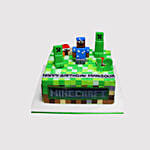 Minecraft Themed Fondant Red Velvet Cake