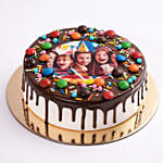 MNM Chocolate Birthday Photo Cake With Balloons