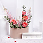 إسورة الماس مورجانيت مع بوكس ورود الفالانتاين