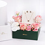 Mother of Pearl Floral Jewellery Set Gift Tray For Her
