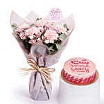 Mothers Love Flower Bouquet with Chocolate Cake