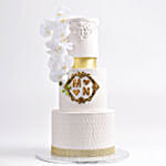 Moulded Ivory Red Velvet Wedding Cake