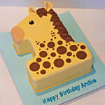 Number 1 Cute Giraffe Red Velvet Cake