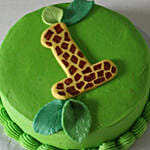 Number 1 Giraffe Theme Chocolate Cake