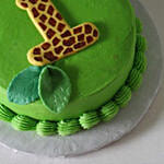 Number 1 Giraffe Theme Chocolate Cake