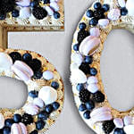 Number 50 Macarons Blueberries Chocolate Cake